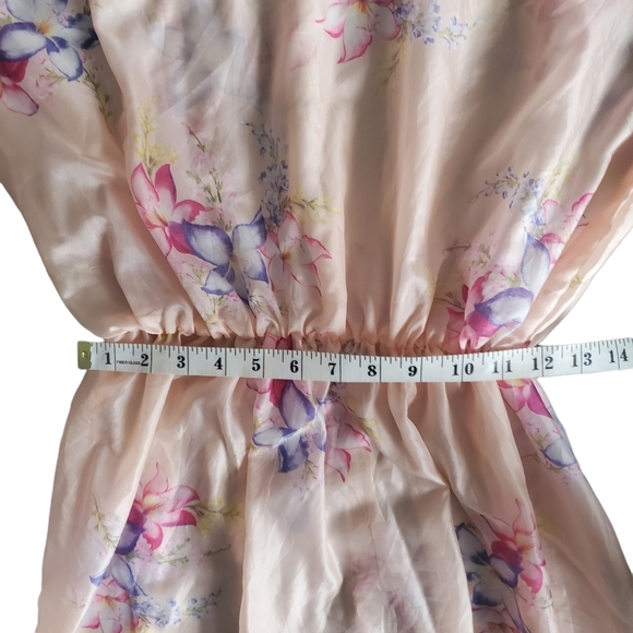 Vintage 70s Handmade Semi Sheer Floral Bluson Mumu Caftan Housedress - Picture 8 of 8